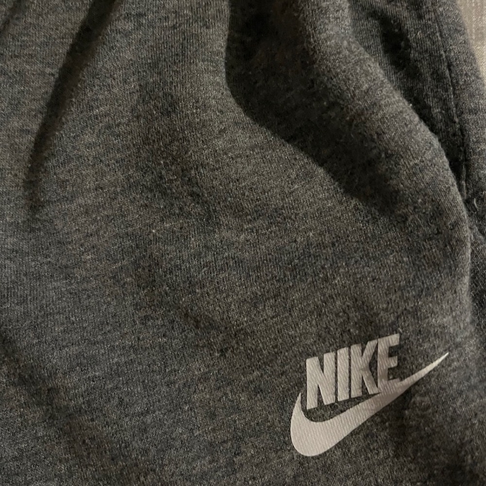 Nike Sweatpants Womens Medium Charcoal Gray Excellent Fleece Straight Leg Logo - Picture 3 of 4